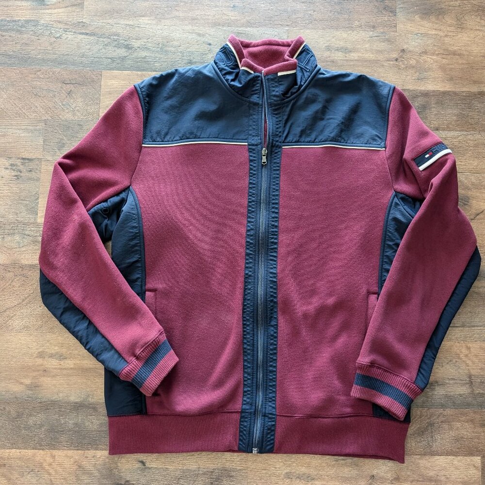 Tommy Hilfiger Men Maroon & Navy Bomber Jacket XL